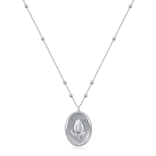 Silver Tulip Pedant Necklace