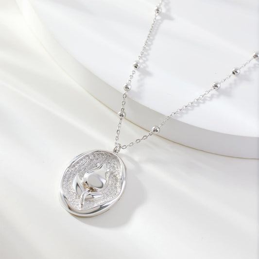 Silver Tulip Pedant Necklace