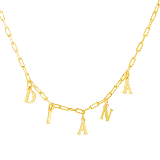 Personalized Lettered Name Drops Necklace