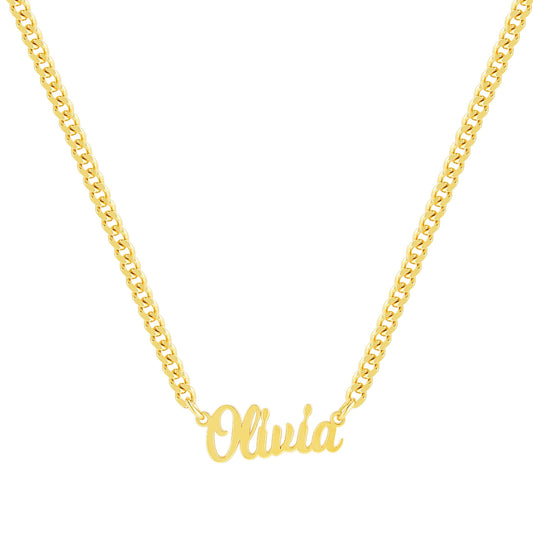 Personalized Name Necklace - Cable Chain