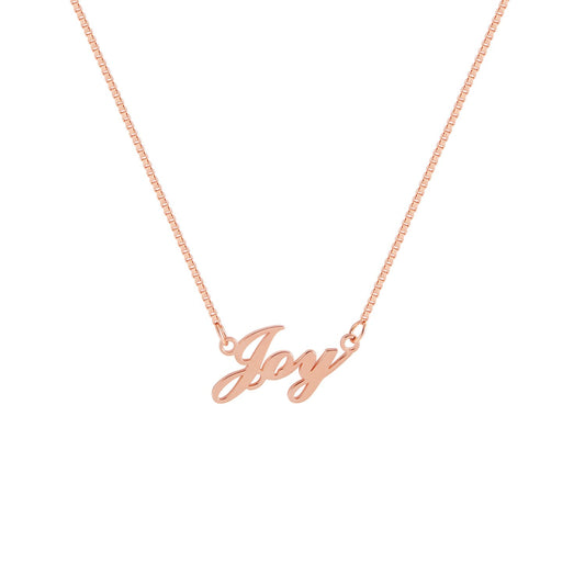 Rose Gold Personalized Name Necklace - Curb Chain – 18 Font Options